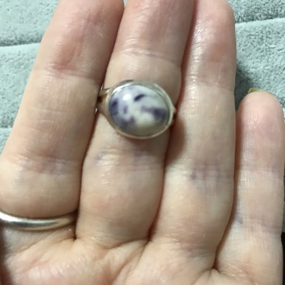 New Sterling Silver Purple Mexican Morado Violet Flame Opal Ring Size 6 Crystal - Picture 10 of 16